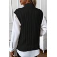 thumbnail image 3 of FOLUNSI Gilet Torsadé Chic à Col Montant - Incontournable d'Hiver, 3 of 8