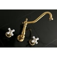 thumbnail image 2 of Kingston Brass KS1027PX Heritage Two-Handle Wall Mount Roman Tub Faucet, Brushed Brass, 2 of 8