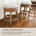 thumbnail image 4 of Maven Lane Pullman Counter Stool Oak Finish w/ Fabric Upholstery, Set of 3, 4 of 6