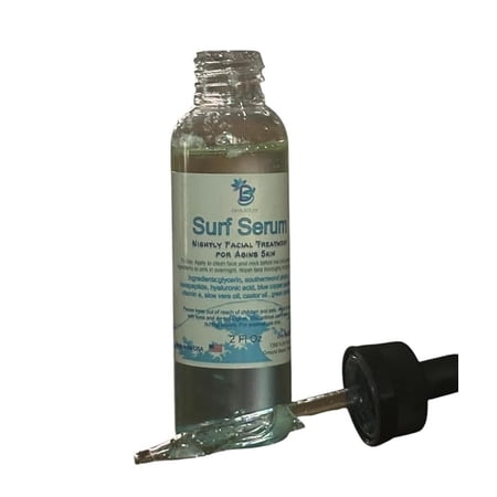 Surf Serum Nightly Facial Treatment For Aging Skin, With Green Caviar Oil, Castor Oil and Hyaluronic Acid