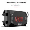 thumbnail image 2 of Tignapoo New Generation 3-in-1 LED Digital Clock, Thermometer & Voltmeter with IP67 Waterproof Rating for 6-30V Motorcycles, Cars, and Boats – High-Visibility Red Display, Easy Installation, Durable, 2 of 6