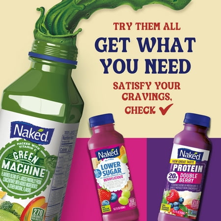 Naked Juice Strawberry Banana Flavored 100% Fruit Smoothie Blend, 15.2 fl oz