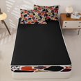 thumbnail image 4 of Castle Fairy Retro Camo Shark Tile Zipper Full Size Comforter Sets with Fitted Sheet and 2 Pillowcases,Shark Silhouette Rust Camo Seamless Print Zipper Bedding Set,Burgundy Taupe,Reversible,4pcs, 4 of 6