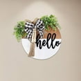 thumbnail image 5 of Farmhouse Wooden Welcome Sign, 3D Round Rustic Door Hanger with Spring Flowers, Indoor Outdoor Porch Wall Decor, Housewarming Gift, 5 of 9