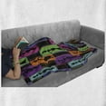 thumbnail image 6 of African Soft Flannel Fleece Throw Blanket, Colorful Abstract Geometric Pattern Frames with Women Carrying Vases on Heads, Cozy Plush for Indoor and Outdoor Use, 60" x 80", Multicolor, by Ambesonne, 6 of 6