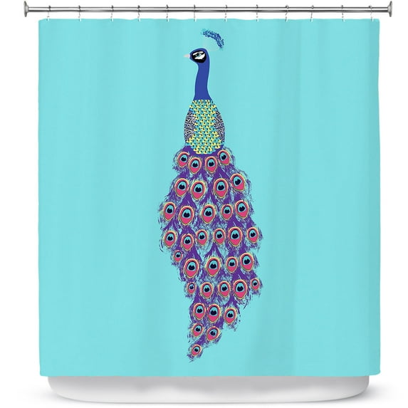 Shower Curtains 70" x 84" from DiaNoche Designs by Metka Hiti - Peacock Teal