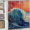 thumbnail image 6 of Orinice Boat Wave Red Sky Bathroom Decor Set, Colorful Luxurious Graphic Polyester Fabric Fashion Shower Curtain with Hooks 36x72, 6 of 7