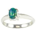 thumbnail image 2 of CAPTIVATING FLASH STERLING SILVER AUSTRALIAN BLACK OPAL RING, 2 of 4