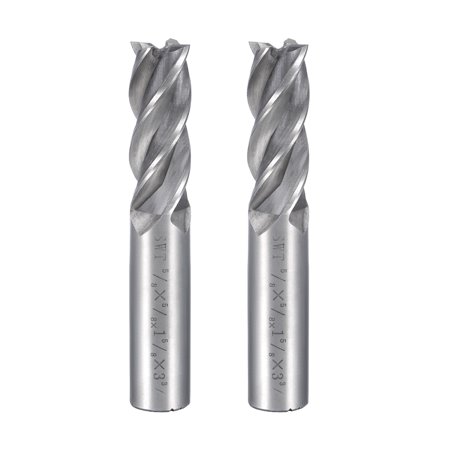 

2Pcs 5/8 Cutting HSSAL Spiral Drill Bit Mill Cutter 4 Flute 5/8 Shank