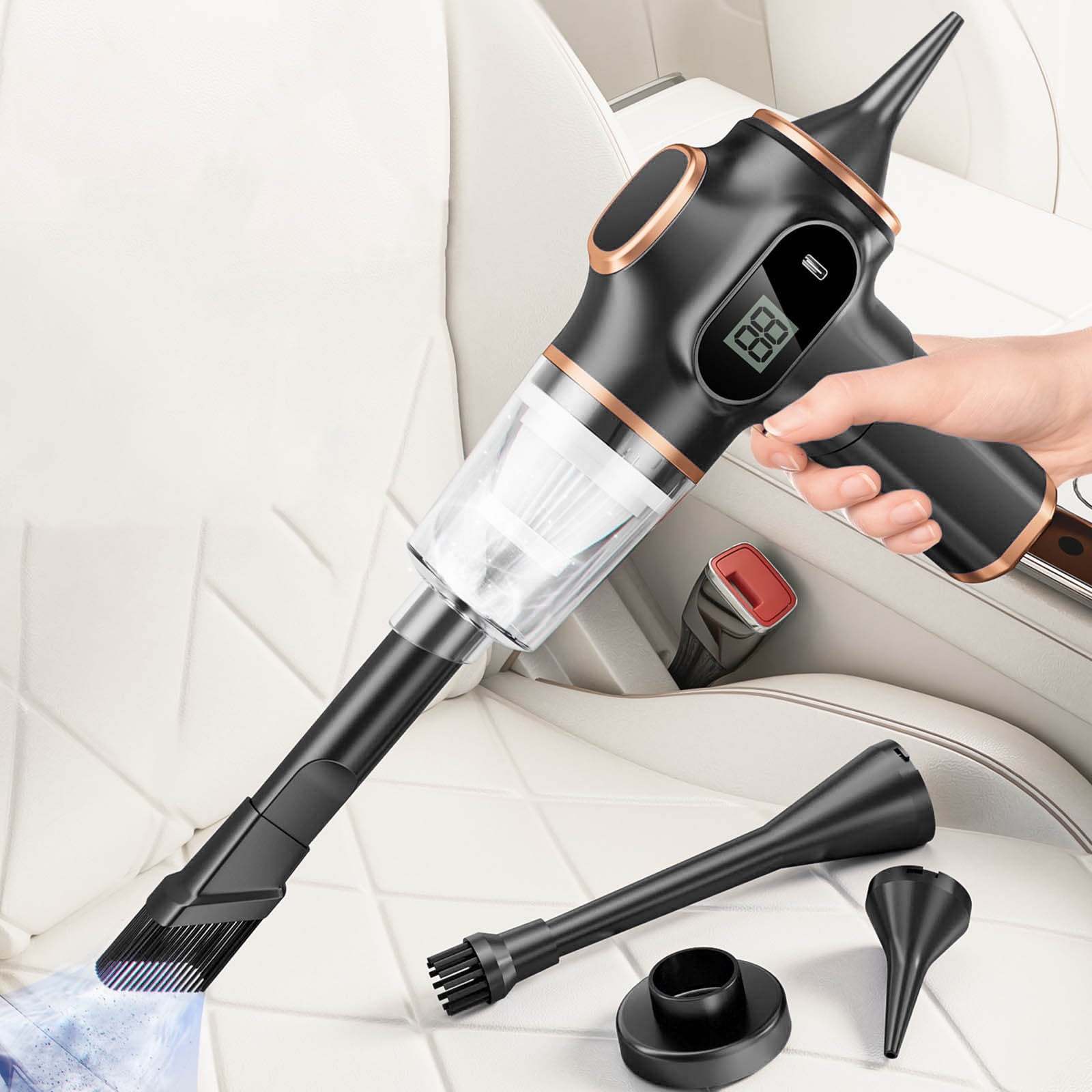 Handheld Vacuum Cleaner - 4000Pa Suction, Cordless Blowing & Wet/Dry for Car, Home & Office Cleaning()