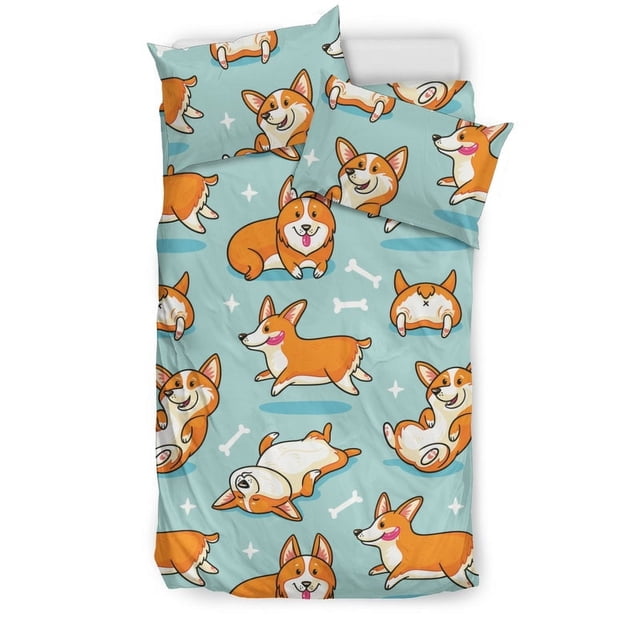Juego de cama con un bonito estampado de Corgi