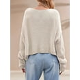 thumbnail image 4 of Womens Oversized Cable Knit Crew Neck Long Sleeve Fall Chunky Pullover Casual Loose Fit Sweater Tops S, 4 of 9