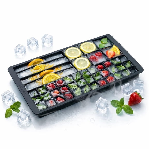 3-in-1 Silicone Ice Cube Tray – Long Ice Sticks, Large Whiskey Cubes & Small Ice Cubes | BPA Free, Reusable, Non-Stick Easy Release, Stackable Freezer Tray (Pack of 1)