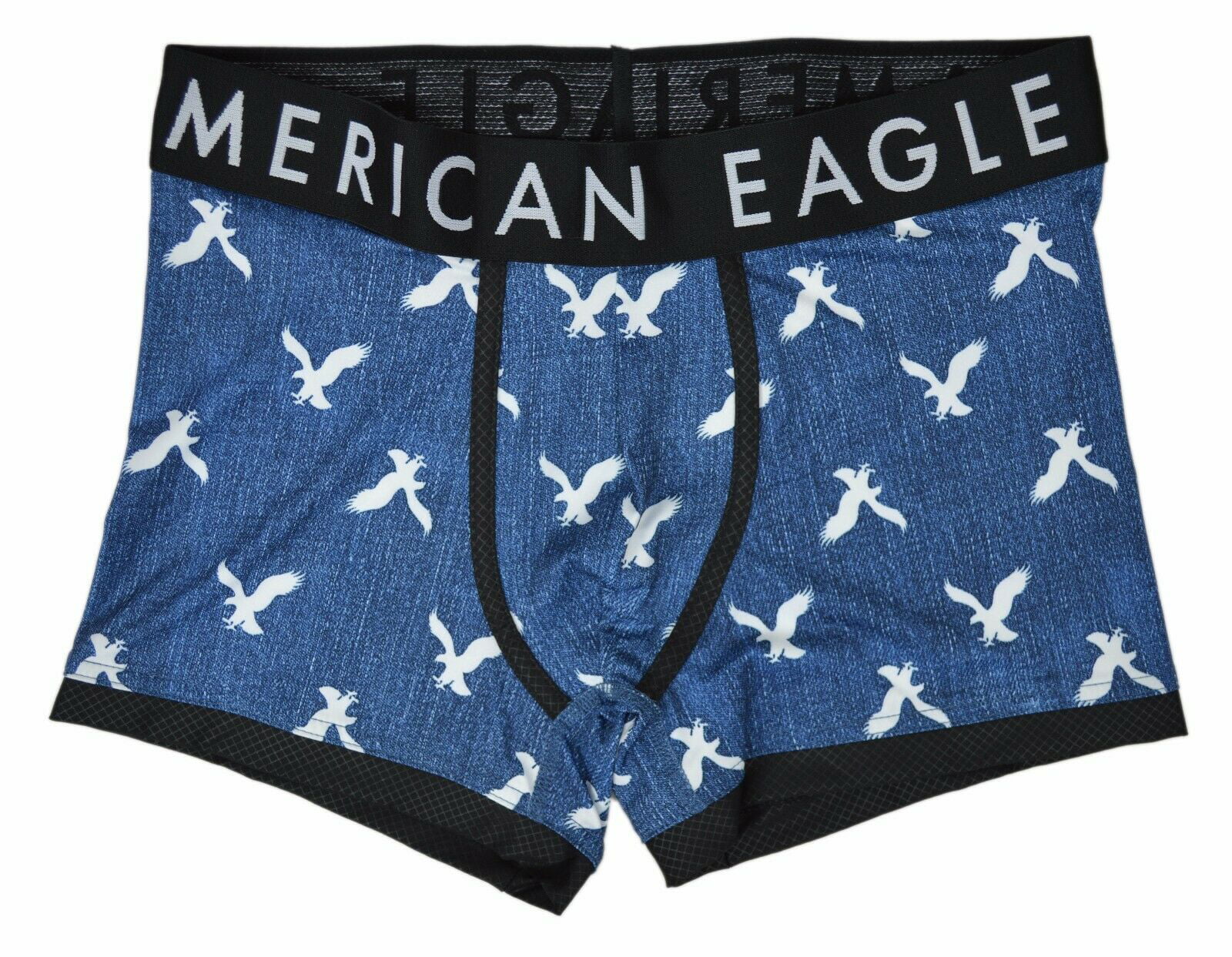 New American Eagle Men's Foil Eagles 3 Flex Boxer Brief, Blue