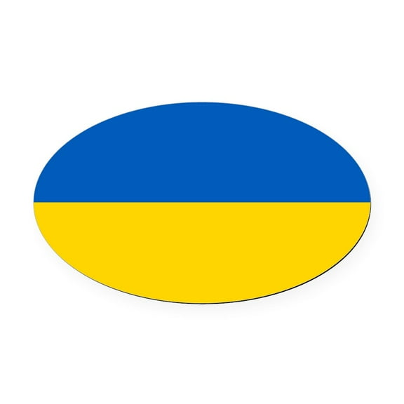 CafePress - Flag Of Ukraine - Oval Car Magnet