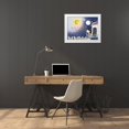 thumbnail image 3 of Blue Fish 32x25 White Modern Wood Framed Museum Art Print Titled - Sun, Moon, Stars, 3 of 4