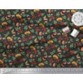 thumbnail image 3 of Soimoi Black Cotton Duck Fabric Leaves,Insect & Floral Artistic Decor Fabric Printed BTY 42 Inch Wide, 3 of 3