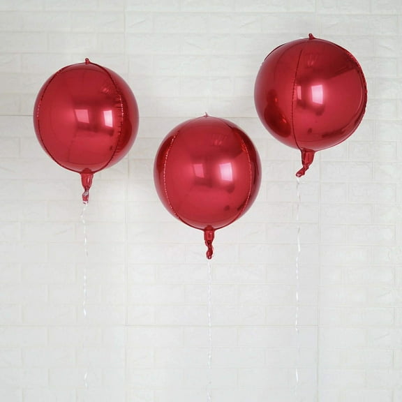 Efavormart 2 Pack 12" Burgundy Aluminum Foil Round Sphere Balloon Wholesale 4D Mylar Balloons
