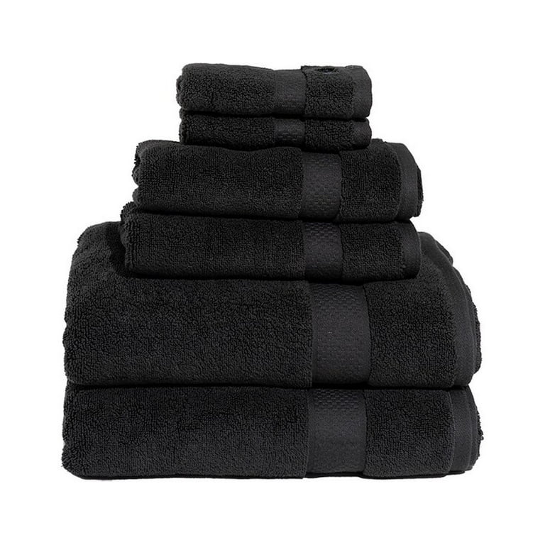 Royal Velvet Signature Solid 6 Piece Towel Set Black Walmart