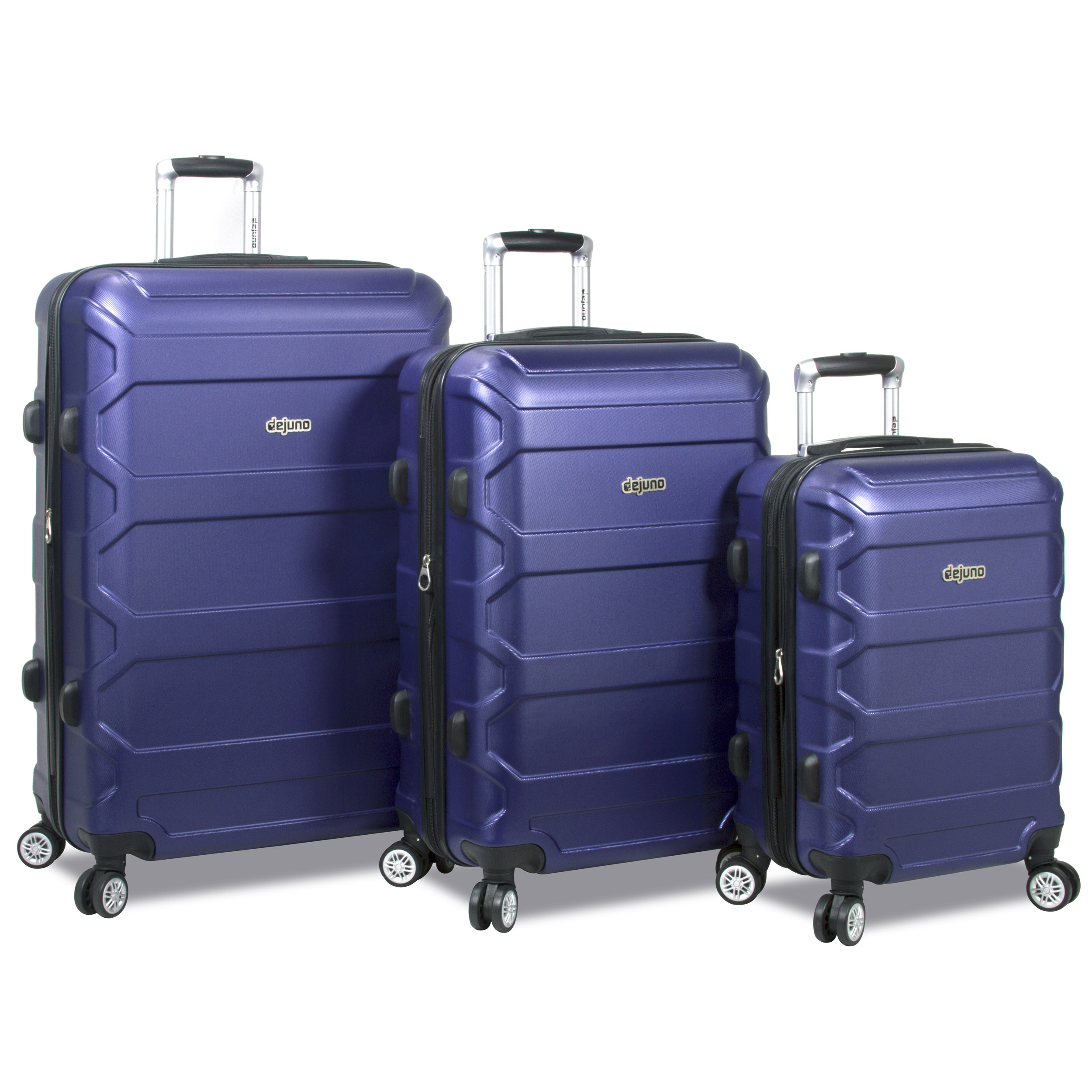 Dejuno Dejuno Logan 3Piece Hardside Spinner Combination Lock Luggage Set Navy