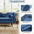 thumbnail image 5 of Christopher Knight Home 53" Luxury Velvet Upholstered Bench with Nailhead Trim and Curved Arms, 2 Pillows, Dark Blue, 5 of 10