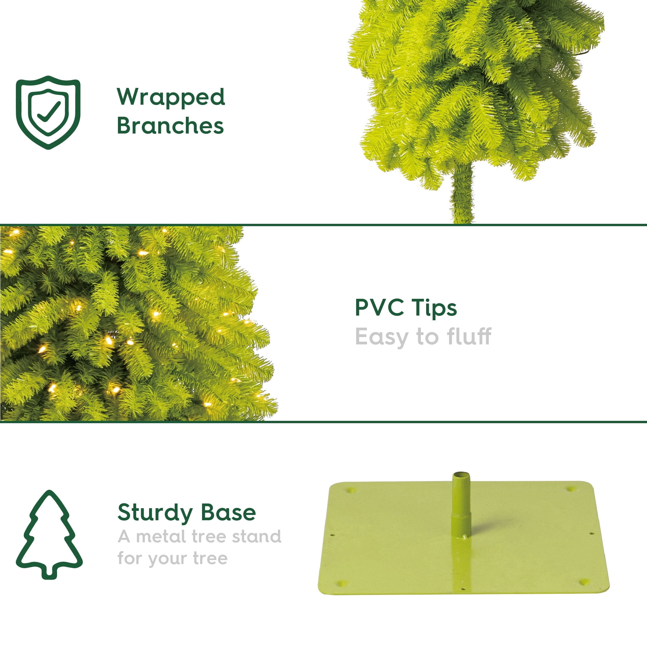 3.5' Pre-Lit Lawndale Spruce Green Artificial Christmas Tree with 120 Warm White LED Lights and Stand, by Holiday Time