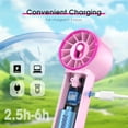thumbnail image 2 of Ausic Portable Handheld Misting Fan, Turbo Fans with Mist, High-Speed, 3 Speeds Personal Small Spray Fan, Outdoor Cooling Rechargeable Battery Operated Fans for Travel/Makeup/Shopp, 2 of 6
