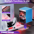 thumbnail image 3 of APTGAME Cooling Station for PS5 Slim & PlayStation 5 Pro Console,Headset Holder PS5 Accessories Dual Controller Charging Station for PS 5 Controllers, 7 RGB Light, Don fit the regular PS5, 3 of 10