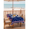 thumbnail image 2 of 54x80 Inch Outdoor Tablecloth with Umbrella Hole Zipper Rectangle 4th of July Rectangular Tablecloths Outside Waterproof Independence Day American Patriotic Stars Blue Patio Table Cover for Picnic, 2 of 8