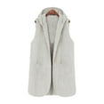 thumbnail image 6 of Long Vest For Women Sevevn Women's Fuzzy Fleece Vest Oversized Sleeveless Hooded Sherpa Jacket Casual Warm Outerwear, 6 of 8