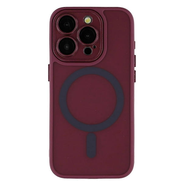 For iPhone 14 Pro Max Case Compatible with MagSafe PC + TPU Matte Phone Cover with Glass Lens Film -