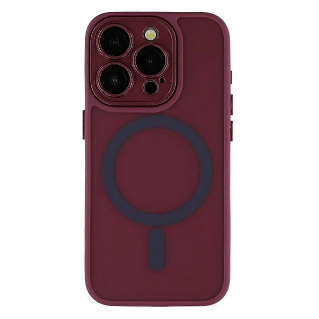 For iPhone 14 Pro Max Case Compatible with MagSafe PC + TPU Matte Phone Cover with Glass Lens Film -