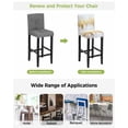 thumbnail image 3 of Abstract Gold Bar Stool Covers Set of 2, Modern Minimalist Art White Gray Ripple Stretch Washable Bar Chair Covers with Backs, Removable Pub Counter Height Chair Cover for Kitchen Dining Room Cafe, 3 of 7