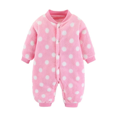 

QWERTYU Infant Baby Embroidery Hooded Jumpsuit for Girl Boy Winter Warm Clothes Long Sleeve Romper 3M-12M