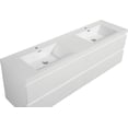 thumbnail image 5 of Resenkos Wall Cabinet, Wall Mount Cabinet,72" Wall-Mounted Bathroom Storage Vanity Cabinet with Sink,2 Resin Top Basin and 4 Soft Close Drawers, Glossy White, 5 of 15