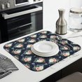 thumbnail image 3 of Pioneer Flower Floral Print Pattern Kitchen Dish Drying Mat 1 Pack, Ultra Absorbent Microfiber Drainer Mat, 16"x18", 3 of 6