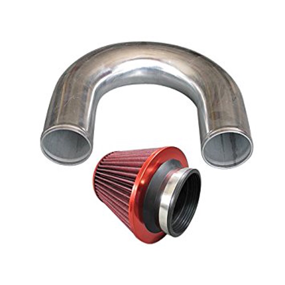 4 Inch OD Aluminum Intercooler Pipe 180 Degree UBend + Air Filter