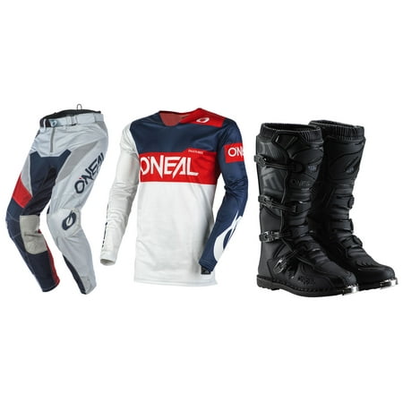 Oneal Airwear Freez Grey/Blue/Red Jersey Pant Boots Combo
