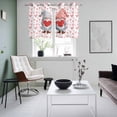 thumbnail image 3 of Valentine's Day Kitchen Curtains Window Panels, Romance Gnomes Couple Heart Pink Love Insulated Window Treatment Curtain, Grommet Curtains for Bedroom/Living Room/Bathroom, 2 Piece 27.5"Wx39"L, 3 of 8