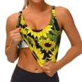 thumbnail image 3 of Pofeuu Sunflowers In Vintage Print Sports Bra for Women Sexy Vest Yoga Running Gym Fitness Crop Bras Tops-Large, 3 of 8