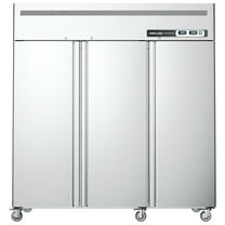 Coolake Commercial Refrigerator And Freezer Combo, 72" W Dual Temperature Zones, 54 Cu.ft 3 Door