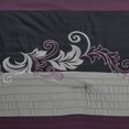 thumbnail image 4 of Chezmoi Collection Napa - Juego de Ropa de Cama de 7 Piezas con Bordado de Hojas de Lujo (King, Morado/Negro/Gris), 4 of 9
