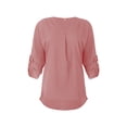 thumbnail image 4 of Sonducket Camisa de mujer con cuello en V Blusa suelta Manga larga Color sólido Top casual Prendas para la parte del cuerpo Rojo XXL, 4 of 6