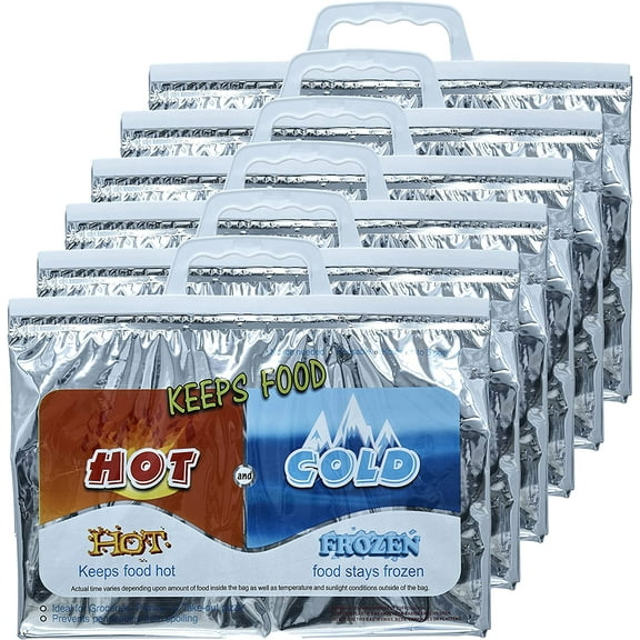 Superio Reusable Grocery Bags Insulated Cooler Bag Thermal Grocery Shopping Bag for Hot Cold Food Delivery Bags (6, "x5.5"x8.5")