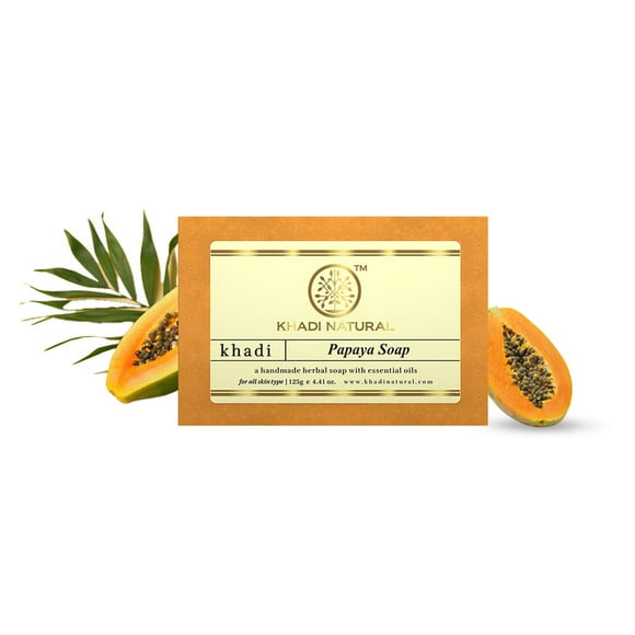 Khadi Natural Papaya Soap 125gm Each (Pack of 2)
