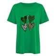 thumbnail image 2 of TopLLC St. Patrick's Day Patricks Day Chemises pour Femmes Hauts de Sarrau St Patricks Day Mode pour Dames St. Cœur Imprimé Léopard Manches Courtes Col Rond Chemise Femme Décontractée Ample, 2 of 4