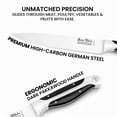 thumbnail image 3 of Gunter Wilhelm 8" Pointed Carving Knife - Premium German Steel - Dark Pakkawood Handle - EXECUTIVE Chef, 3 of 5
