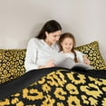 thumbnail image 4 of Manfei Abstract Cheetah Pattern Twin Bedding Sets 7-Piece,Leopard Print Bedding Comforter Set,Gold Black Sheet Sets For Child,Super Cozy Room Decor,Reversible, 4 of 8