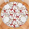 thumbnail image 2 of Baseball Snacks Pattern Round Fitted Tablecloth with Elastic Edge,Dining Table Cover Waterproof,Outdoor Round Tablecloth for Camping,Dining,Indoor and Outdoor, 2 of 7