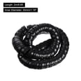 thumbnail image 2 of Spiral Tube Wrap 8Pcs Cable Management Sleeve 6.6ft 30mm ID Flexible PP Computer Wire Power Cable Gas Pipe Black, 2 of 5